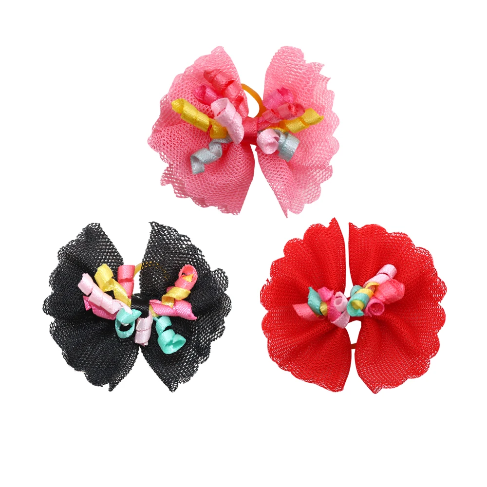 Lazos Goma Perros Cintas Voluminosas Pelo Mascotas Encaje - imagen 5