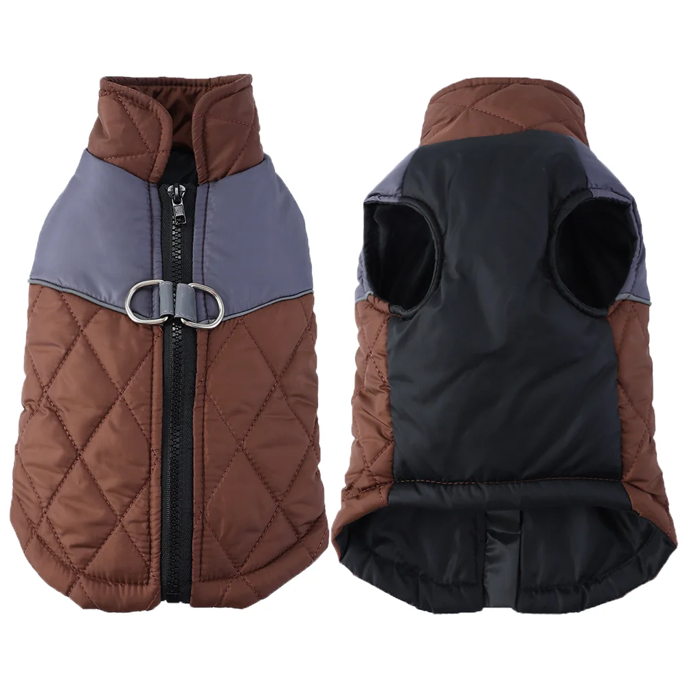 Ropa grande para perros para invierno, abrigo impermeable cálido para exteriores para mascotas con anillo en D, chaqueta reflectante para perros grandes, Labrador Golden Retriever - imagen 2