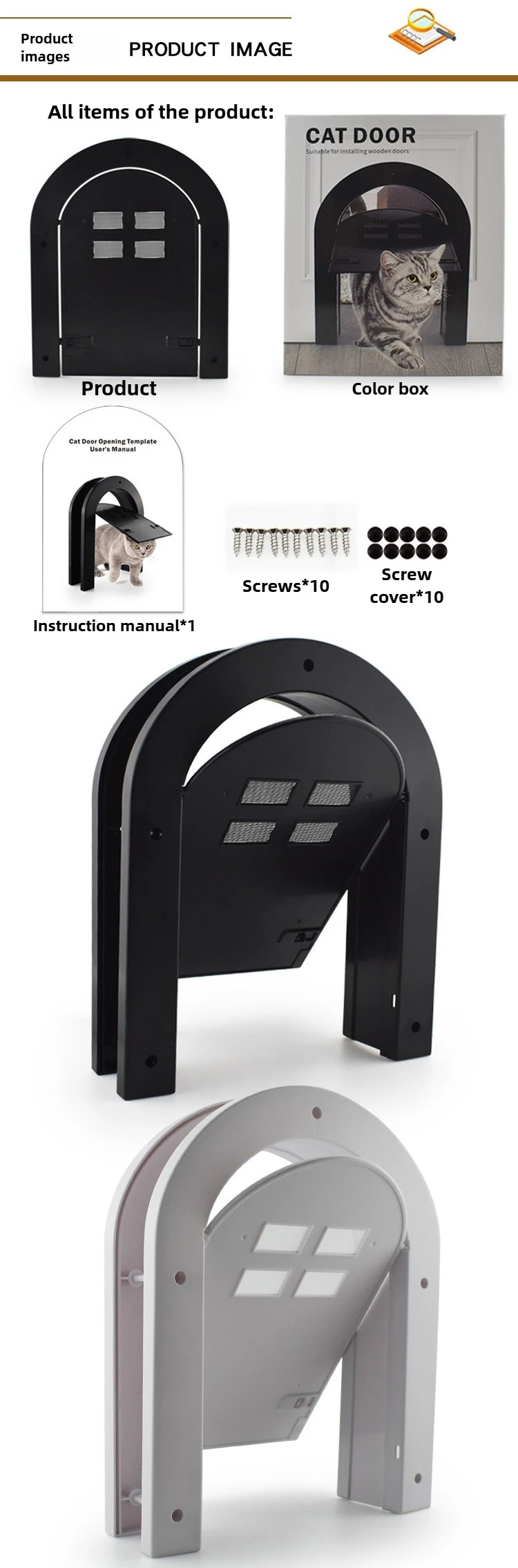 Puerta para mascotas en color negro