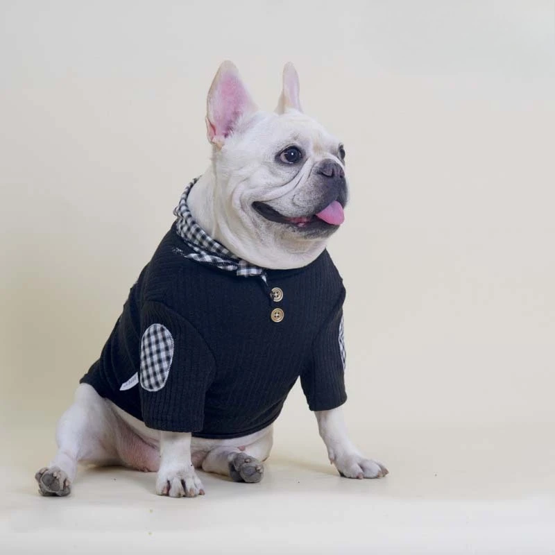 Sudadera con capucha a cuadros para mascotas, bufanda bonita, Schnauzer, Teddy, camisa Base para perros pequeños, ropa para perros pequeños, ropa para cachorros, otoño e invierno - imagen 4