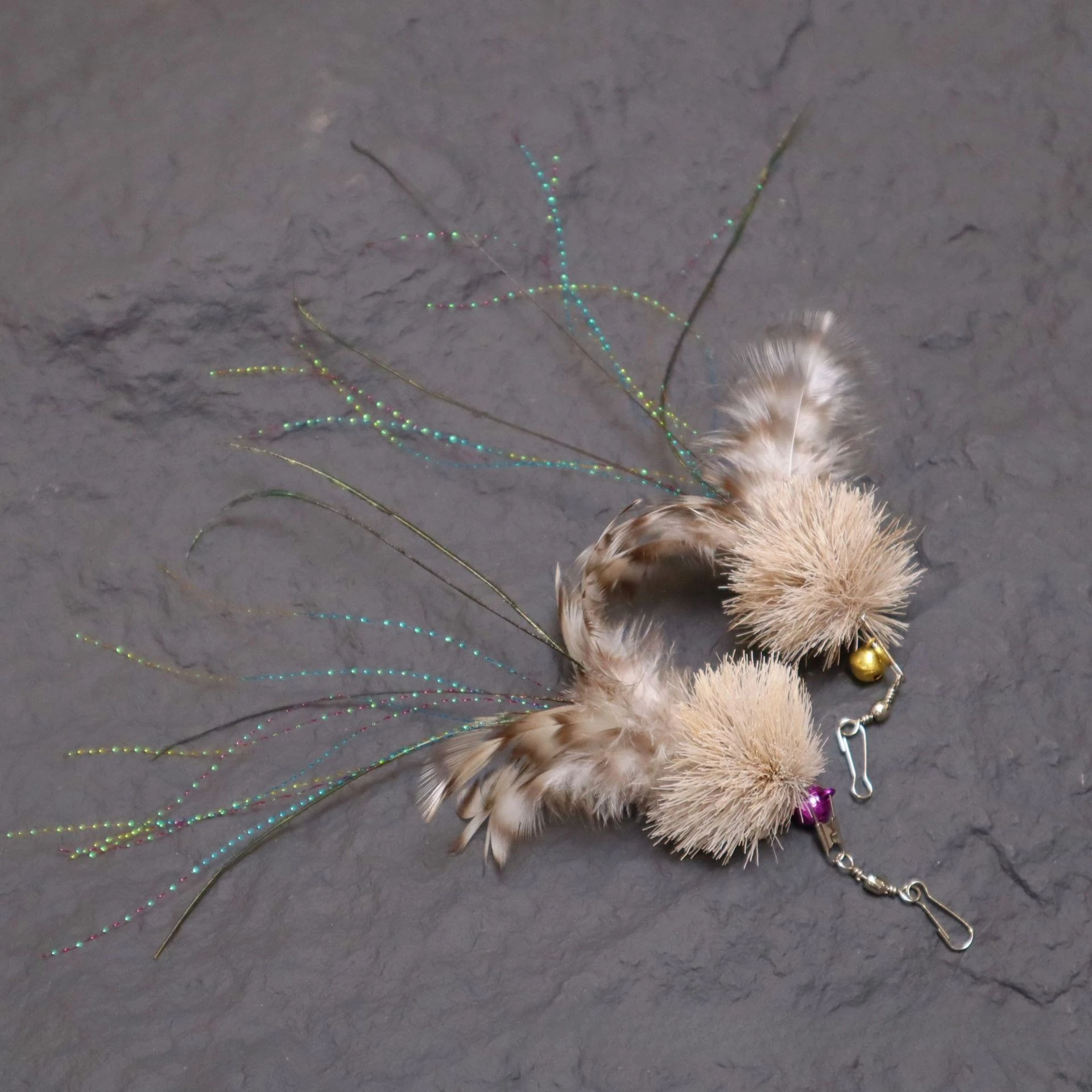 Accesorios de juguete para gatos con forma de medusa de plumas, suministros para mascotas, palo de Teaser para gatos para cambiar cabezales - imagen 4