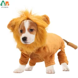 Disfraz de león para perros y gatos con capucha - Cosplay divertido
