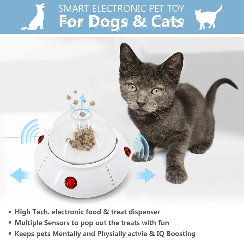 Juguetes interactivos para perros, dispensador inteligente de comida, entrenamiento IQ, puzle con detección de movimiento y apagado automático, fácil de limpiar - imagen 3