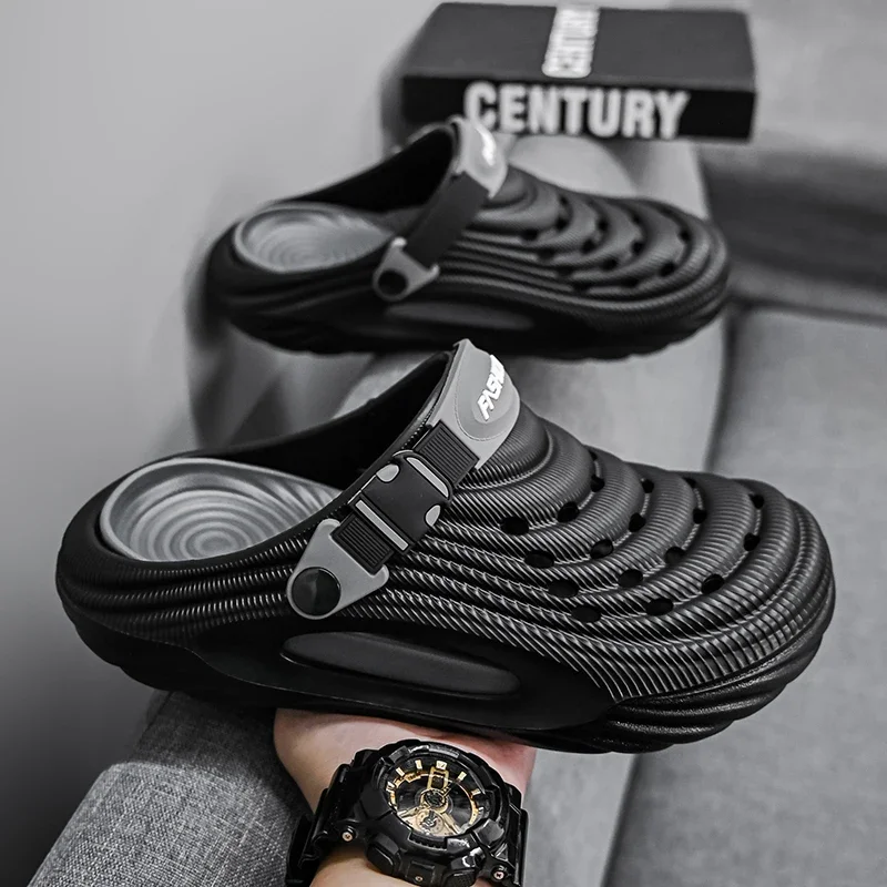 Zapatillas de verano Unisex para hombre, zuecos con plataforma, sandalias de playa para mujer, calzado informal antideslizante para exteriores, sandalias para hombre - imagen 3