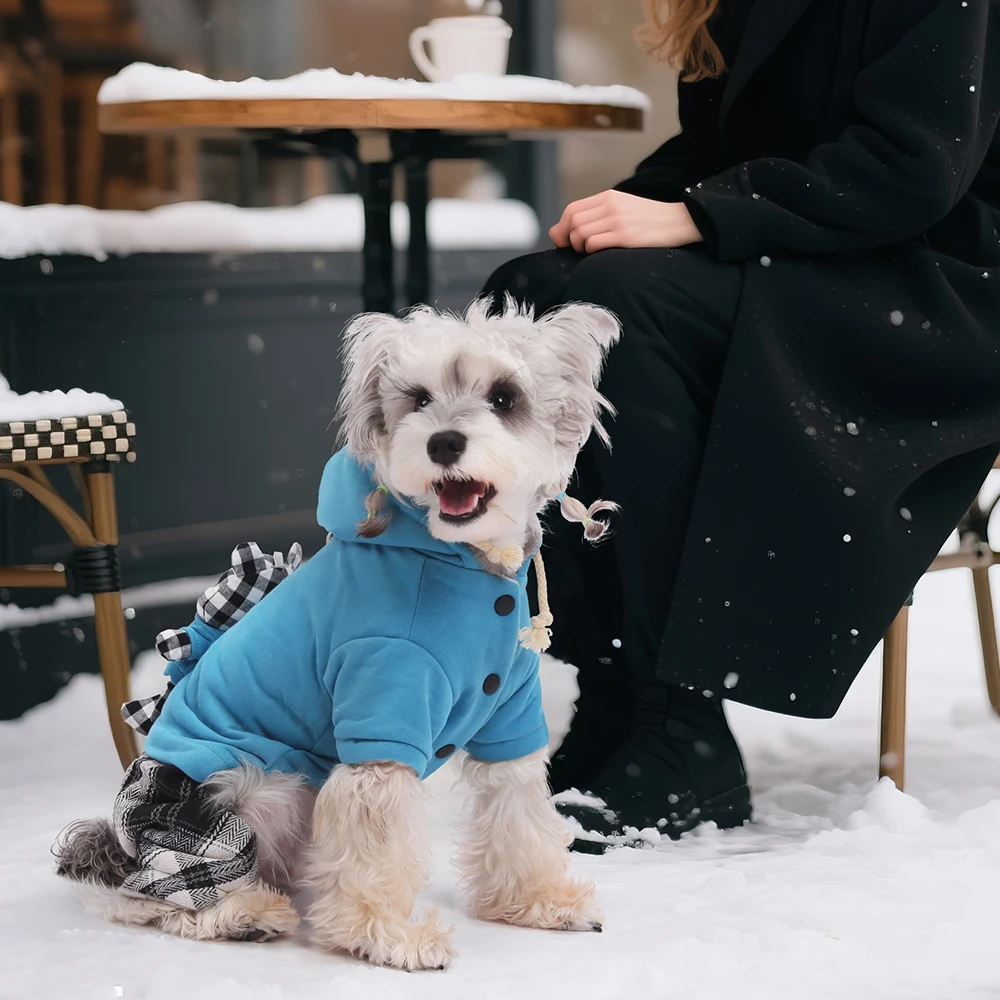 Mono grueso y cálido para perros pequeños, ropa de invierno para mascotas, cachorro Schnauzer, monos de mascotas de Pomerania, ropa - imagen 4
