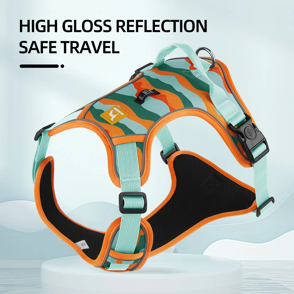 Arnés para perros medianos y grandes, Collar Labrador, arnés ajustable reflectante del ejército, tela Oxford, chaleco para mascotas, entrenamiento, perro para caminar