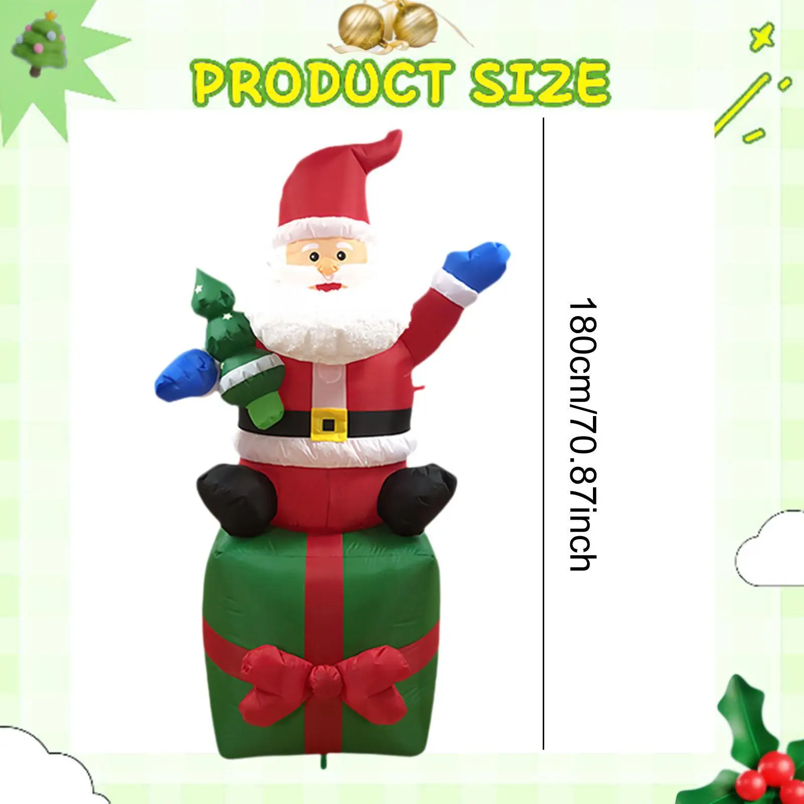 6 ft Christmas Inflatable Santa Funny Ornament with Light Yard Decoration Christmas Inflatables for Outside Party Patio Yard