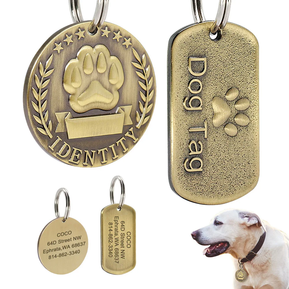 Placa de identificación grabada para perro antipérdida segura - imagen 2