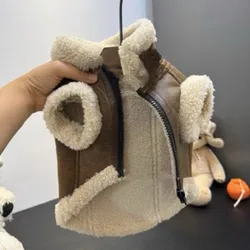 Chaleco acolchado para mascotas, ropa para perros de Color sólido, abrigo de algodón cálido para invierno, chaqueta sin mangas para perros pequeños con hebilla de tracción