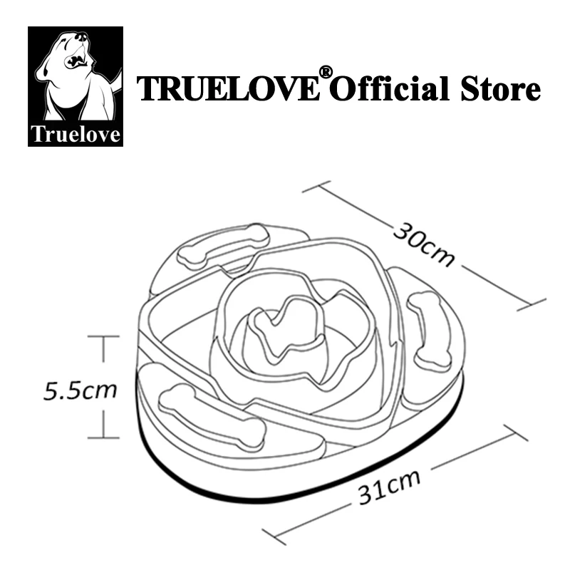 Truelove-comedero lento para perros y gatos, cuenco de comida de columna Cervical, duradero, antideslizante, respetuoso con el medio ambiente, de alta calidad, TLT2602 - imagen 5
