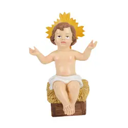 Figura Niño Jesús – Tallado detallado y acabado liso para estanterías