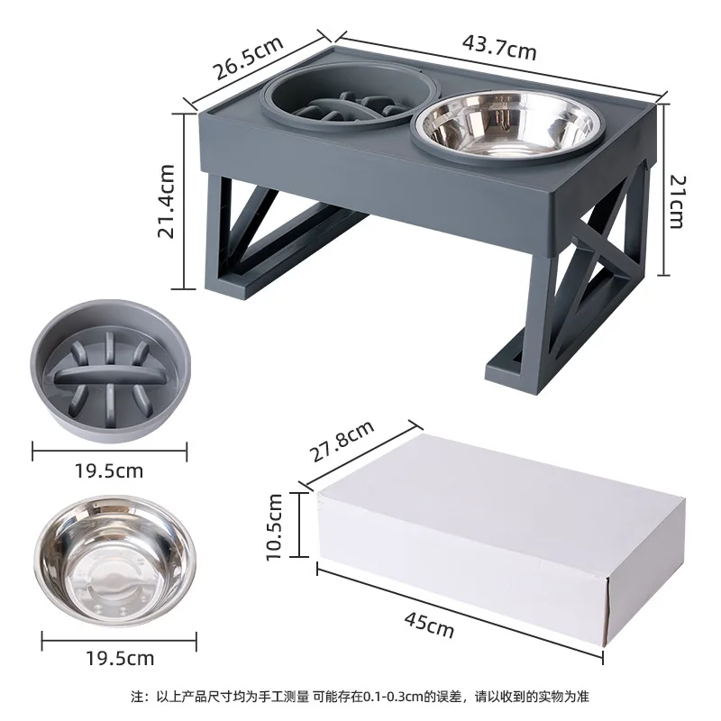 Cuenco elevado para gatos con ajuste para mascotas, cuenco Vertical de acero inoxidable antiasfixia para comida lenta, cuenco para perros, alimentación de agua, cuencos dobles - imagen 5