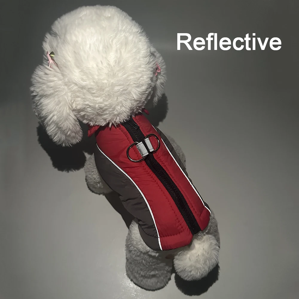 Warm Dog Clothes For Winter Reflective Elastic Pet Jacket With D-ring Waterproof Pets Coat For Small Medium Dogs Cats Yorkshire - imagen 4