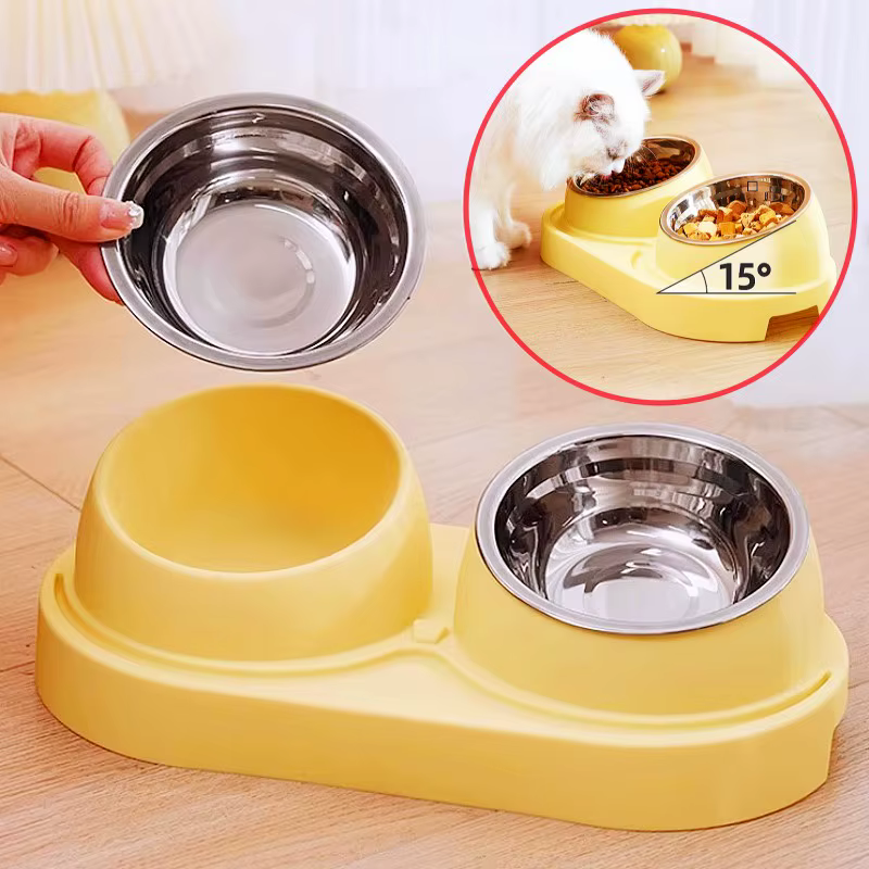 Comedero doble con bebedero antiderrames para perros y gatos - imagen 2