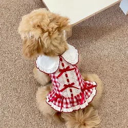 Vestido transpirable dos piernas cachorro perro gato cuadros cómodo
