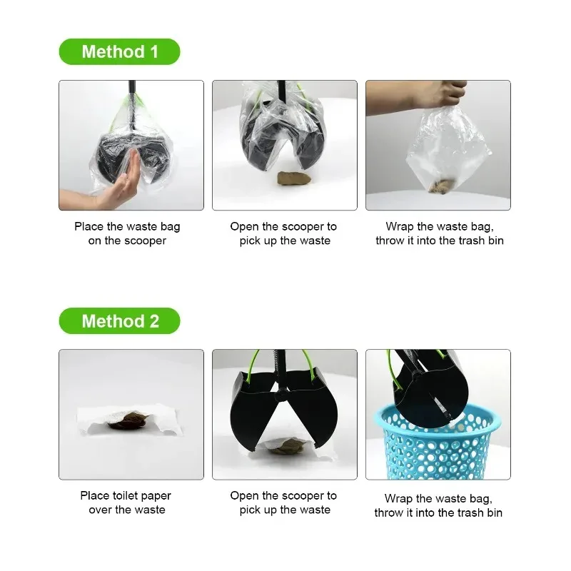 Recogedor de cacas para perros – Plegable con mango largo - imagen 5