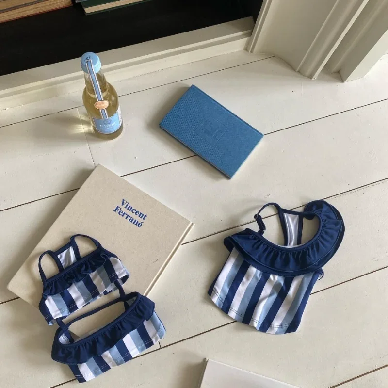 Ins verano al aire libre rayas mascota una pieza chaleco Sling cachorro ropa para perros gato perro Bikini Lycra hielo transpirable traje de baño ropa para perros