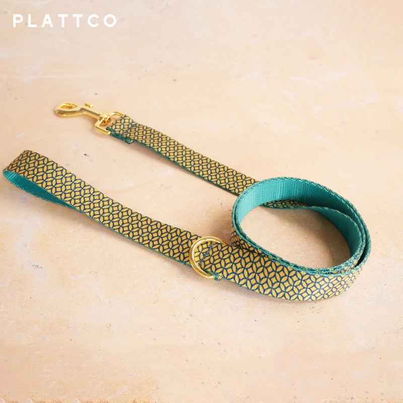 PLATTCO-Juego de perro de diseño único, acauladas estampado de monedas, hebilla dorada de alta calidad, tamaño 5, PDC305YG y PDL305YG