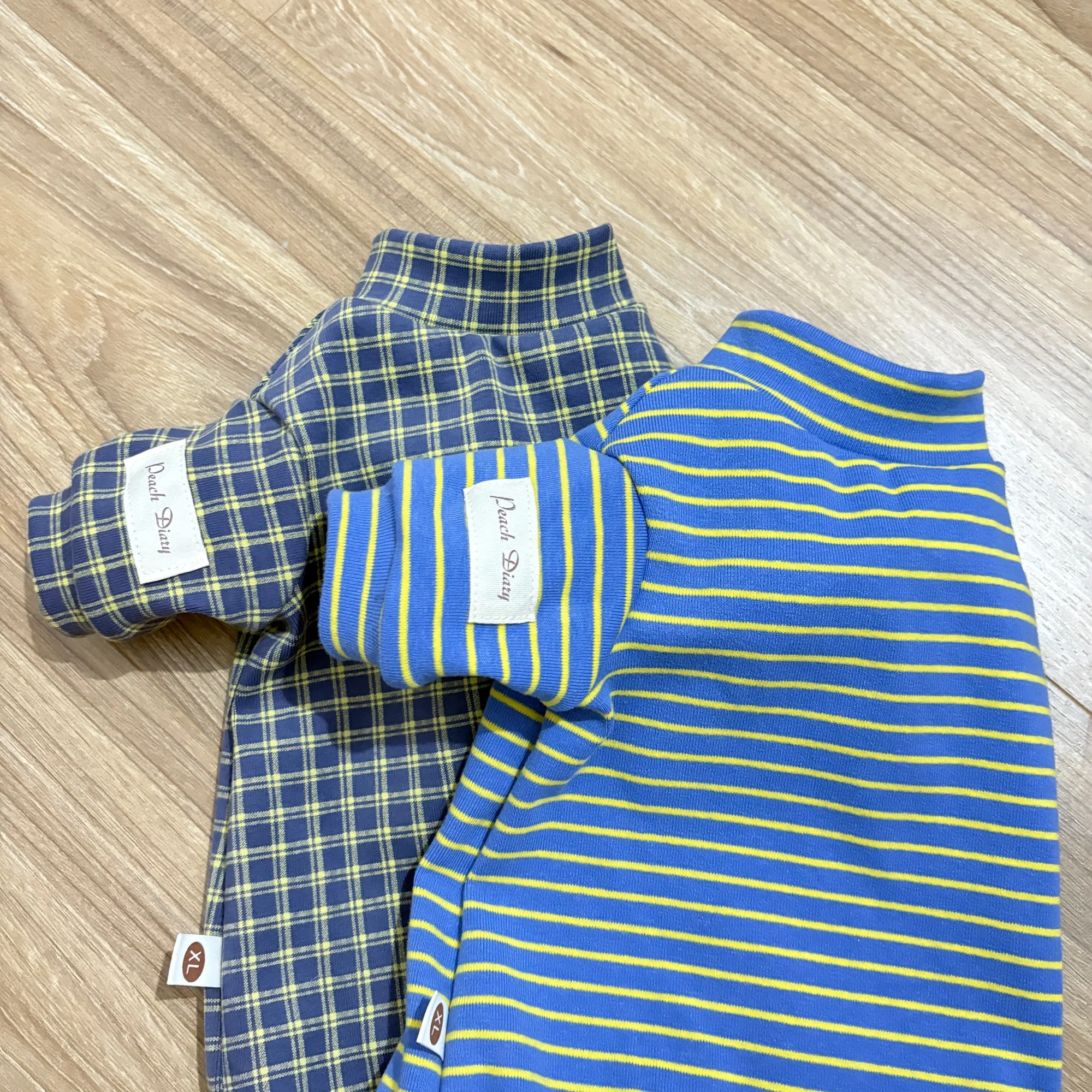 Camiseta de algodón a cuadros azul para pelo, camiseta interior suave de invierno para gato Sphynx, disfraz de tiras clásicas para Devon Rex - imagen 3