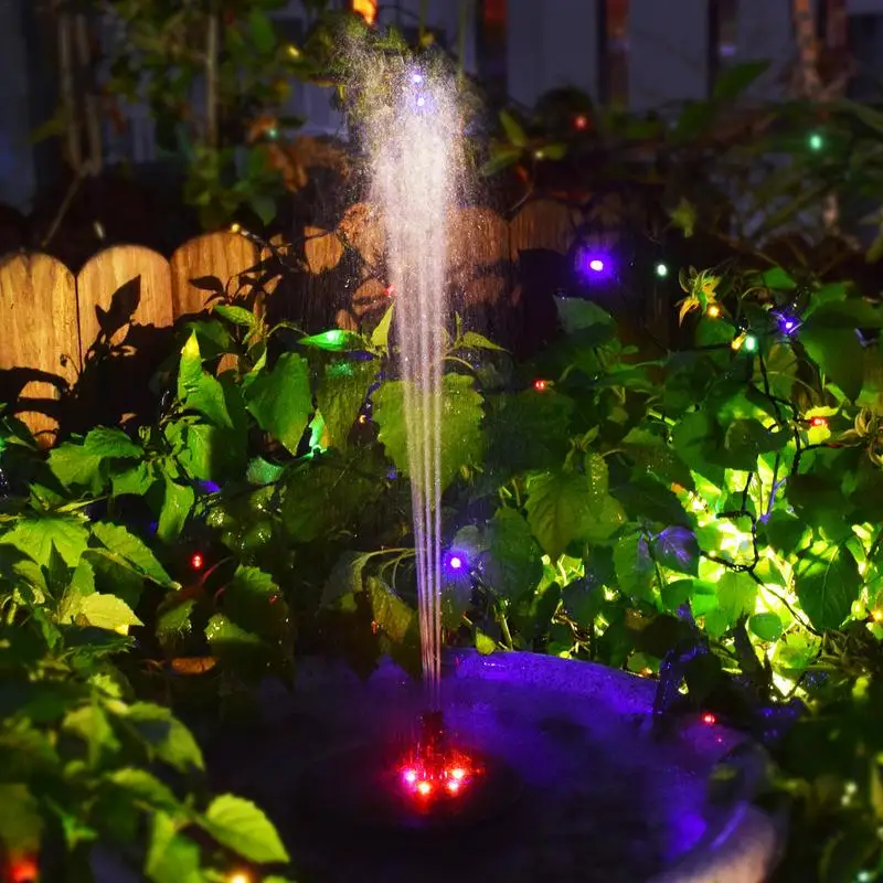 Kit de fuente con 5 luces LED para piscina, fuente flotante con boquilla multitipo para patio, jardín, decoración de césped - imagen 2