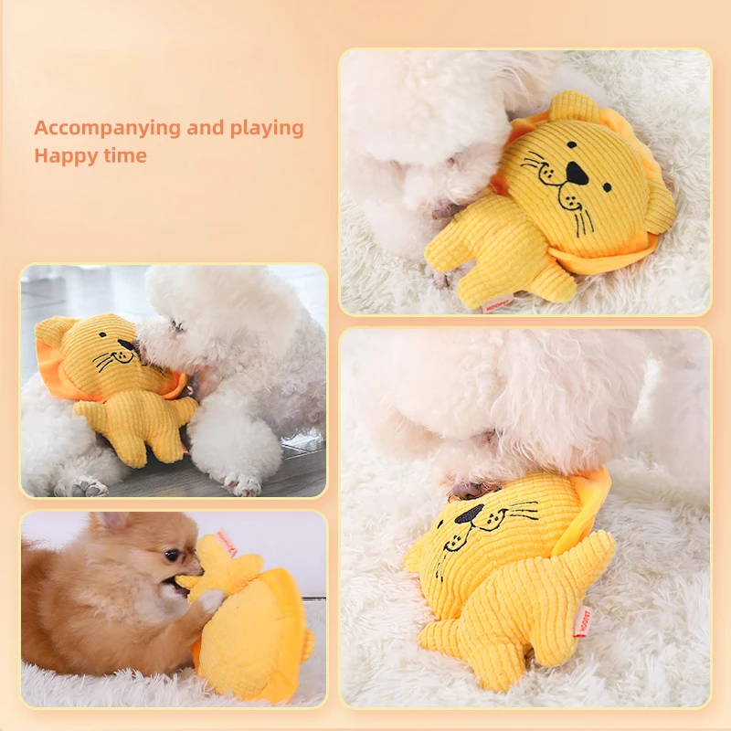 HOOPET-juguete de algodón resistente A las mordeduras para mascotas, juguete para masticar con sonido para cachorros y gatos, figura de León, accesorios para mascotas - imagen 3