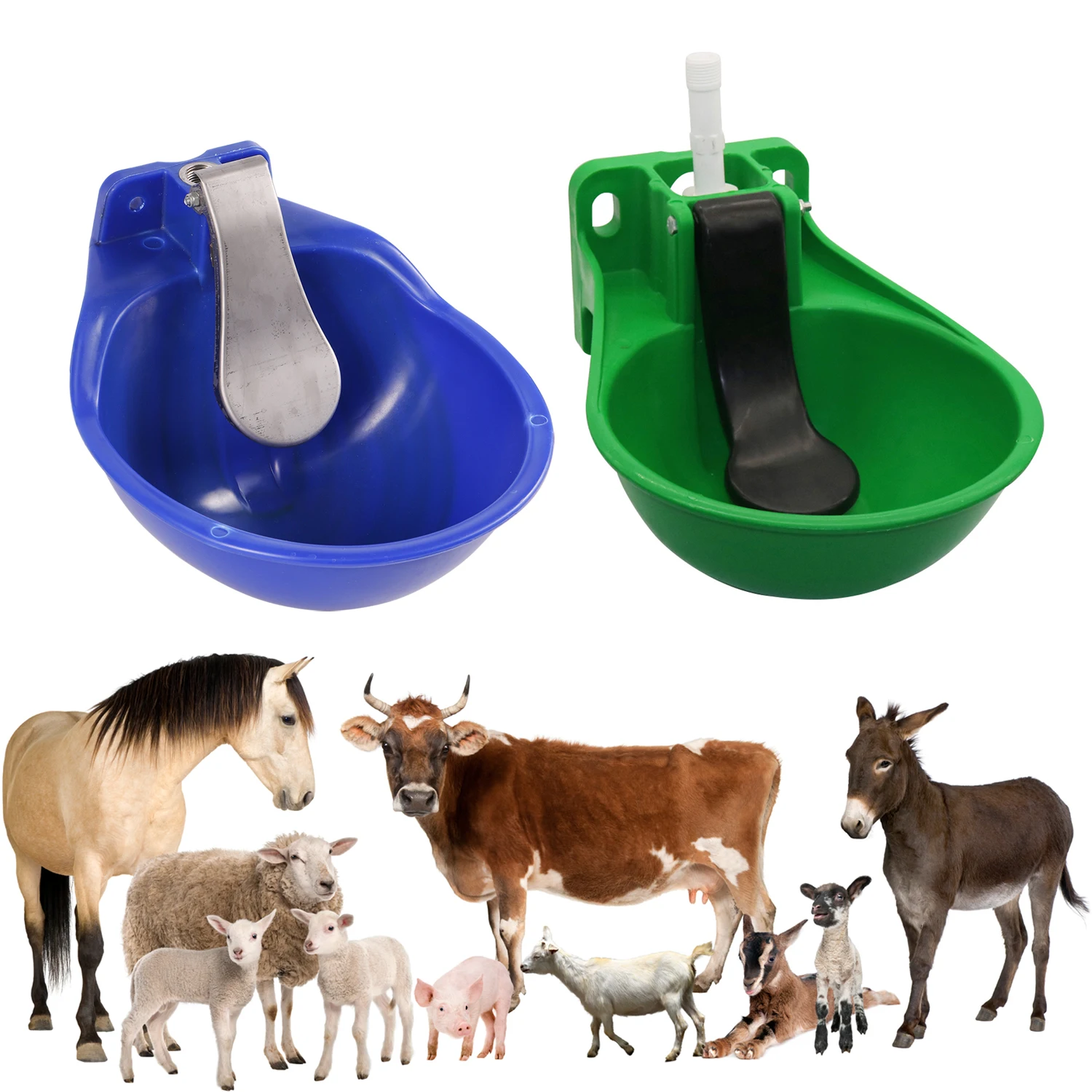 Bebedero de agua para ganado y cabras, tazón automático de acero para agua, lengua, vaca, caballo, alimentación de animales de granja