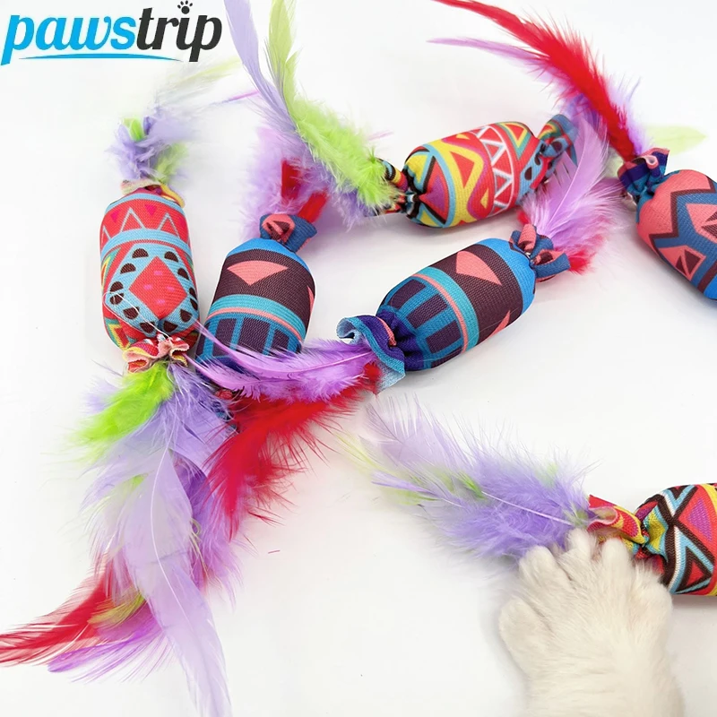 Juguetes de plumas interactivos para gatos con sonido y campanas - imagen 3