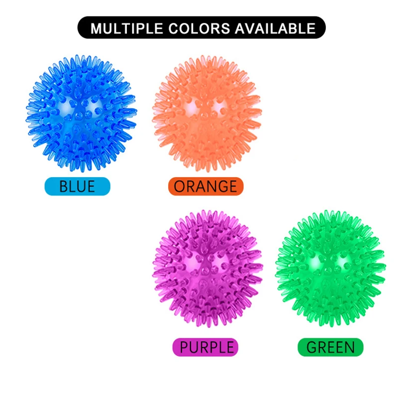 Juguetes para perros y gatos, juguete con sonido para cachorros, Bola de limpieza de dientes chirriantes de lunares, entrenamiento TPR, juguete para masticar dientes de mascotas, accesorios de bolas de espina - imagen 4