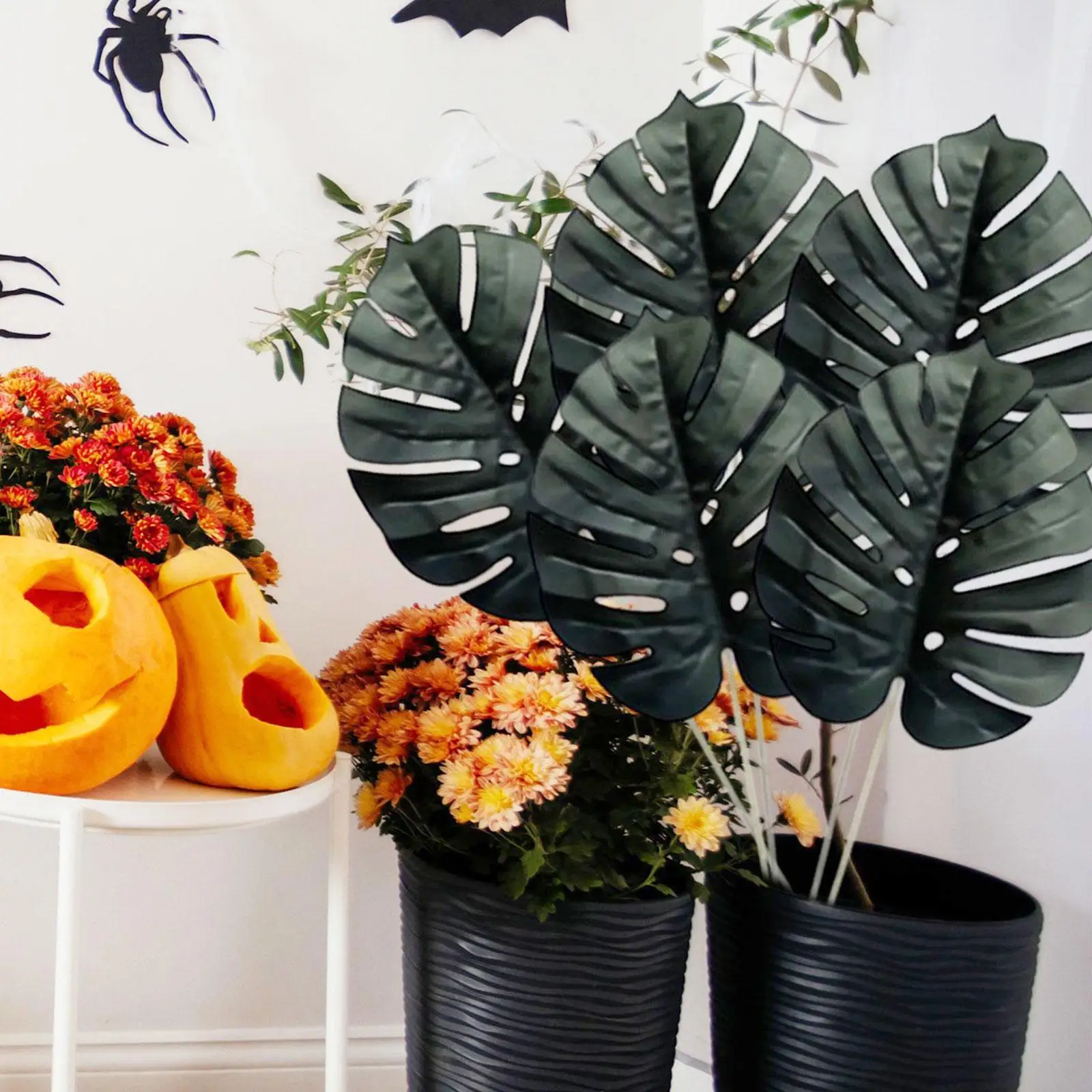 10 hojas tropicales, plantas tropicales, decoración verde, hojas artificiales, - imagen 2