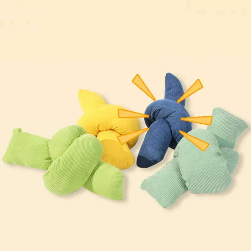 Cuerdas de lana para perros, juguetes resistentes a las mordeduras con campana, cuerdas de molienda para cachorros, juguetes para masticar con sonido de felpa para limpieza de dientes de perro - imagen 3