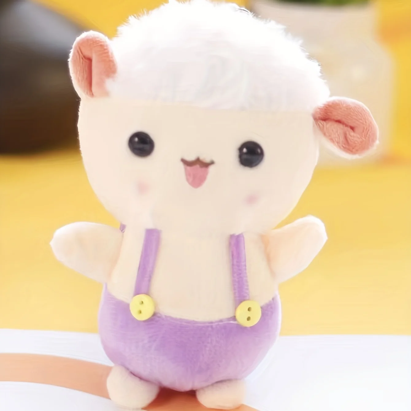 Juguete de peluche de dientes de molienda para mascotas, juguete masticable duradero para perros, suministro interactivo, diseño de oveja de Color aleatorio, 1 pieza - imagen 4