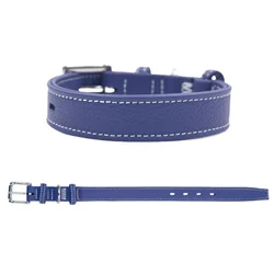 Collar de cuero ajustable para perro, correa para perro de cuero auténtico y resistente con hebilla de Metal, correa de entrenamiento para caminar al aire libre