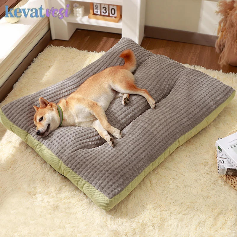 Estera para dormir para perros con gofres, cama cálida de invierno para gatos, perros pequeños y medianos, cama para dormir suave y acogedora para cachorros, nido para mascotas, accesorios para perros