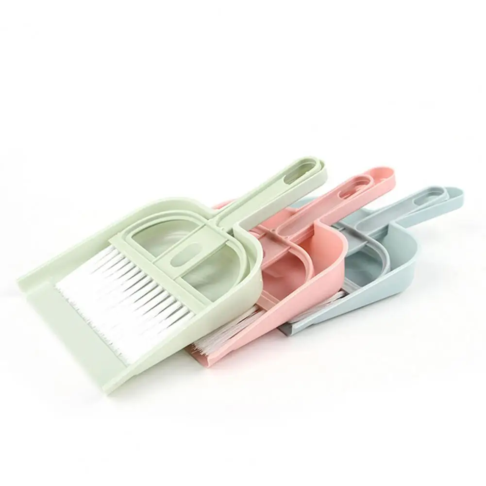 Juego de recogedor de polvo para mascotas pequeñas, Mini escoba, suave, compacta, portátil, barra elevada, Herramientas de limpieza de cocina ligeras, suministros para mascotas - imagen 4