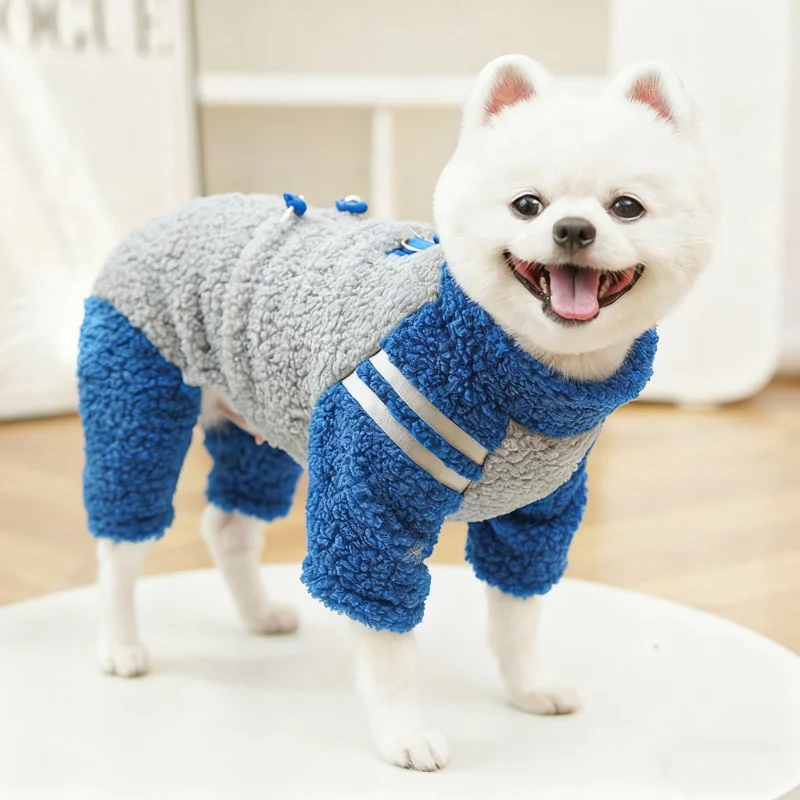 Mono de lana para perros, ropa de invierno para perros, abrigo cálido para mascotas, monos para perros, gatos, Chihuahua, ropa para salchicha, chaqueta para cachorros de cuatro patas - imagen 2