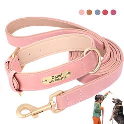 Collar y correa personalizados para perro con placa identificativa