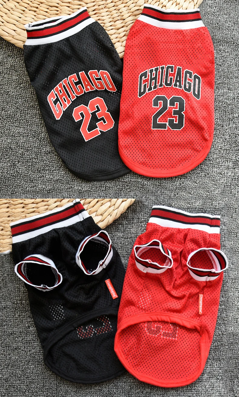 Camiseta de baloncesto para perros, chaleco para mascotas, ropa para cachorros, ropa para primavera y verano, camiseta de malla transpirable para perros grandes, medianos y pequeños - imagen 2