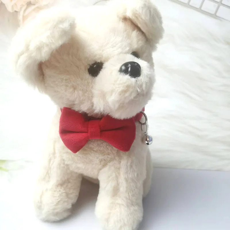 Collar de terciopelo para perros y gatos con lazo, campana, ajustable - imagen 2