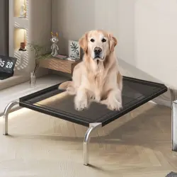 Cama desmontable para perro grande – Marco hierro lavable exterior