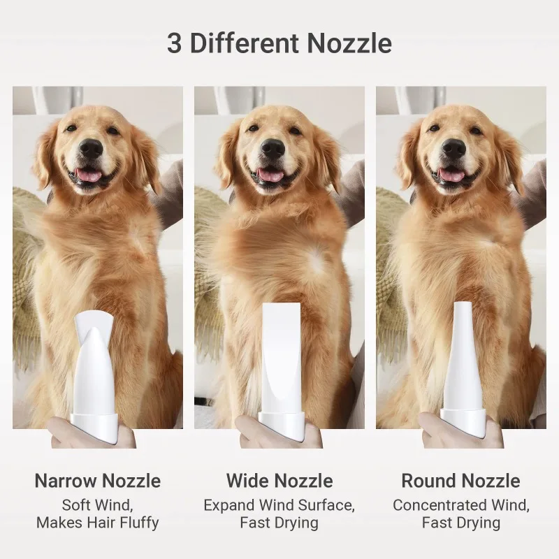 Secador para mascotas ELS PET Pantalla LED 3 boquillas Motor de iones negativos de alta velocidad Secador para perros con temperatura de velocidad de flujo de aire ajustable - imagen 4