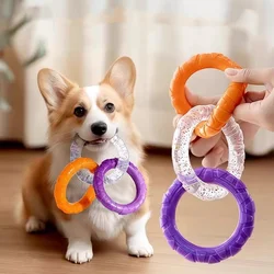 Juguete 3 anillos para perros – Interactivo, masticable y resistente