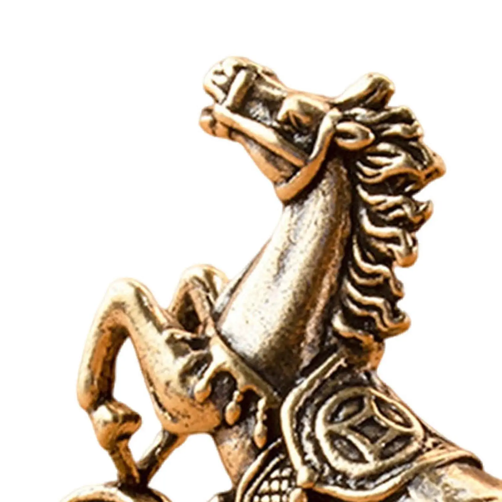 Brass Horse Figurine Collectible Desktop Ornament Mini Horse Ornament Sculpture for Bookshelf Desk Home Living Room Decorations