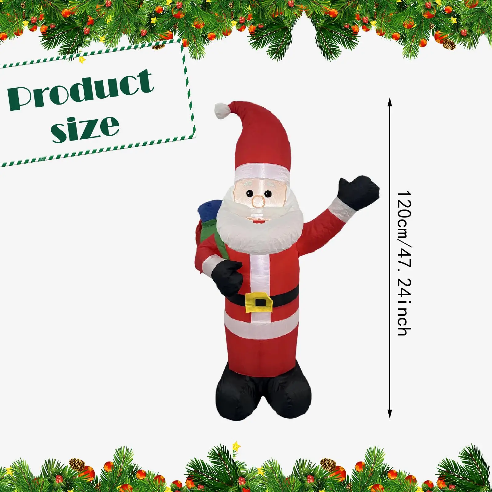 Christmas Inflatable Santa Claus Decoration Lighted Adorable Party Supplies Giant Unique Ornament Photo Props for Xmas Backyard Christmas Inflatable Santa Claus Decoration Lighted Adorable Party Supplies Giant Unique Ornament Photo Props for Xmas Backyard
