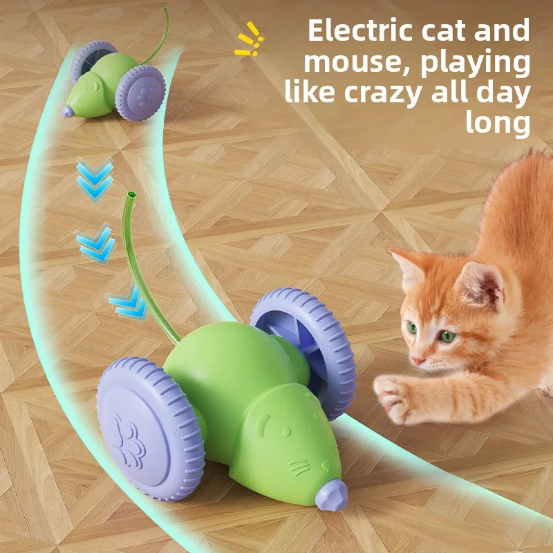 Juguete para mascotas, ratón eléctrico, varita láser para burlas, juguete para gatos, interactivo, recargable, automático, evitación de obstáculos, productos para mascotas, accesorios - imagen 4