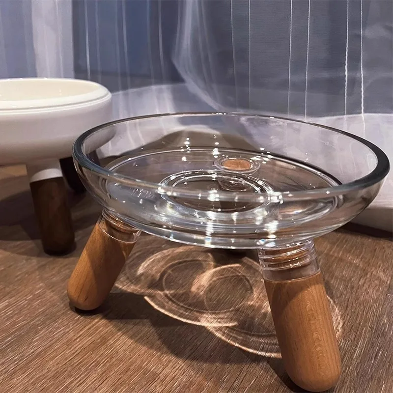 Cuenco para perros y gatos, marco de elevación transparente estable, protección de agua para bebidas, vértebra Cervical, sartén para perros de gran calibre, cuenco elevado para comida para mascotas - imagen 4