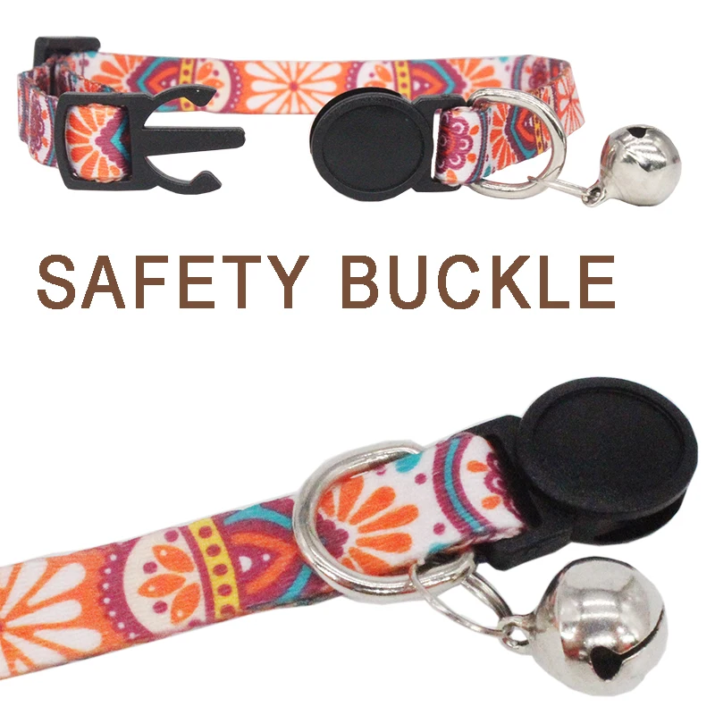 Collar de gato con identificación personalizada, hebilla de seguridad ajustable con campana, Collar de nailon con grabado gratis para cachorros y gatitos - imagen 4