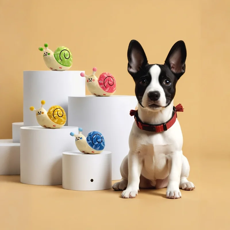 1 Uds. Lindo juguete en forma de caracol para perros para aliviar el aburrimiento, rechinar y limpiar los dientes interactivos, juguete de peluche divertido para mascotas - imagen 2