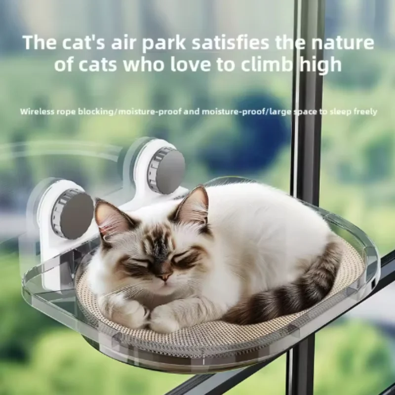 Hamaca con ventosa ultra fuerte para ventana de gato, marco de escalada colgante fácil de montar, estante para mascotas con soporte de carga para la hora de la siesta de gatos - imagen 2