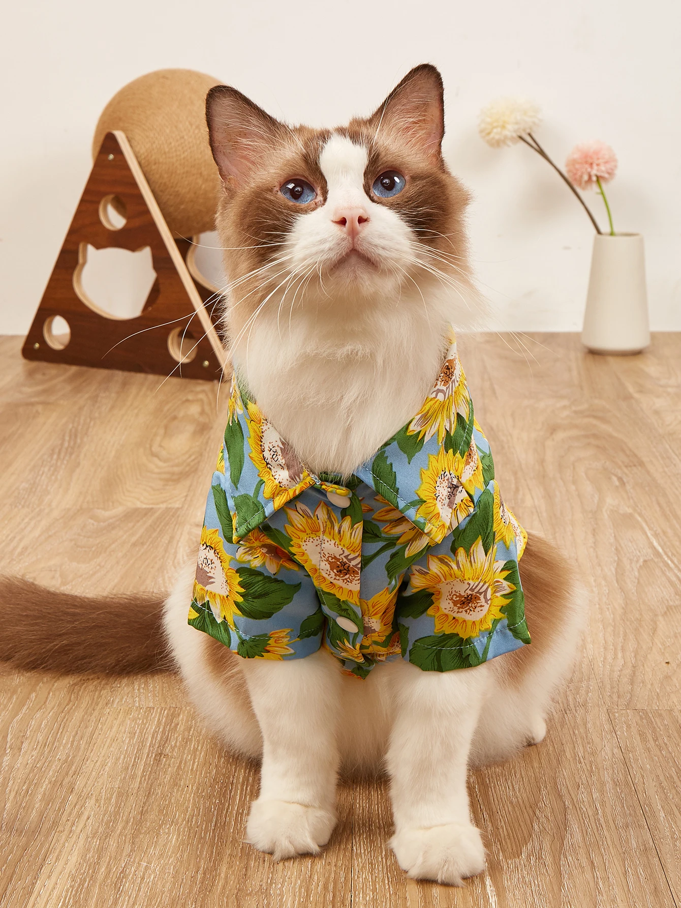 Camisa con estampado de girasol para perros pequeños, disfraz suave para mascotas, ropa Premium para uso diario - imagen 2