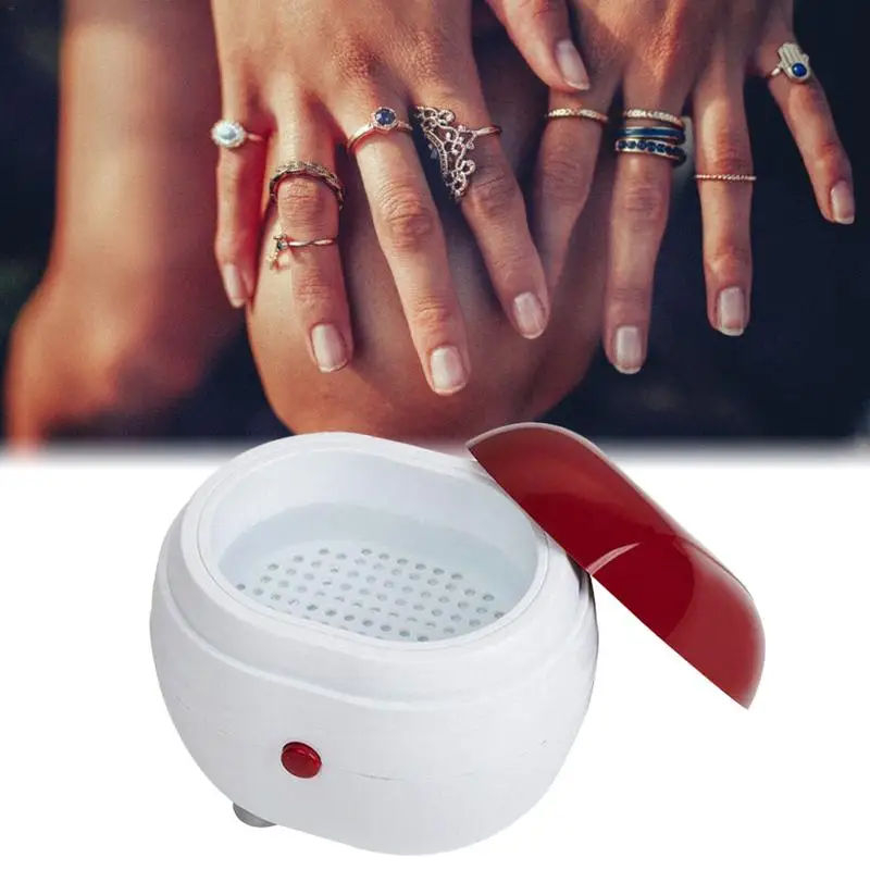 Limpiador ultrasónico pequeño retenedor, máquina de ultrasonido con ventosa antideslizante para collares, navajas de monedas y diamantes - imagen 5